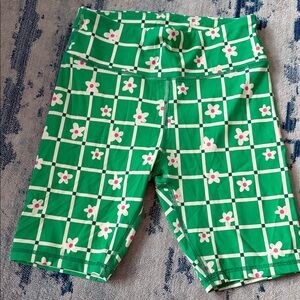 Hanna Andersson Green Checkered Floral Shorts